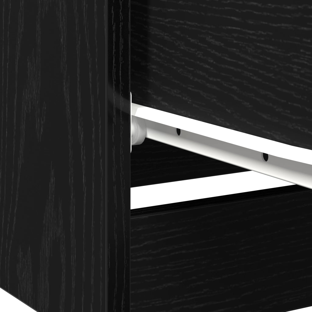 Comodino in Rovere Nero  - 40x65x65 cm