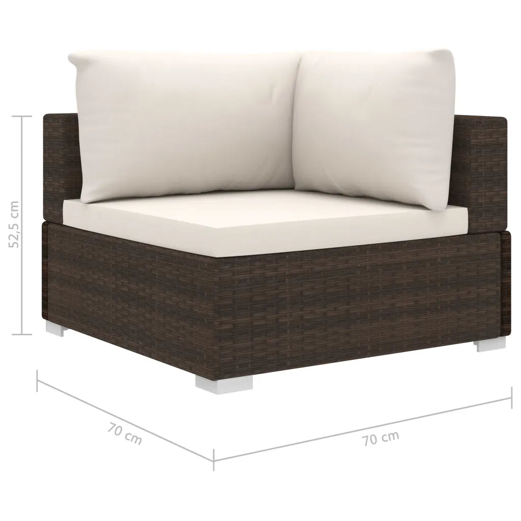 Set Divani da Giardino 8 pz con Cuscini in Polyrattan Marrone cod mxl 33128