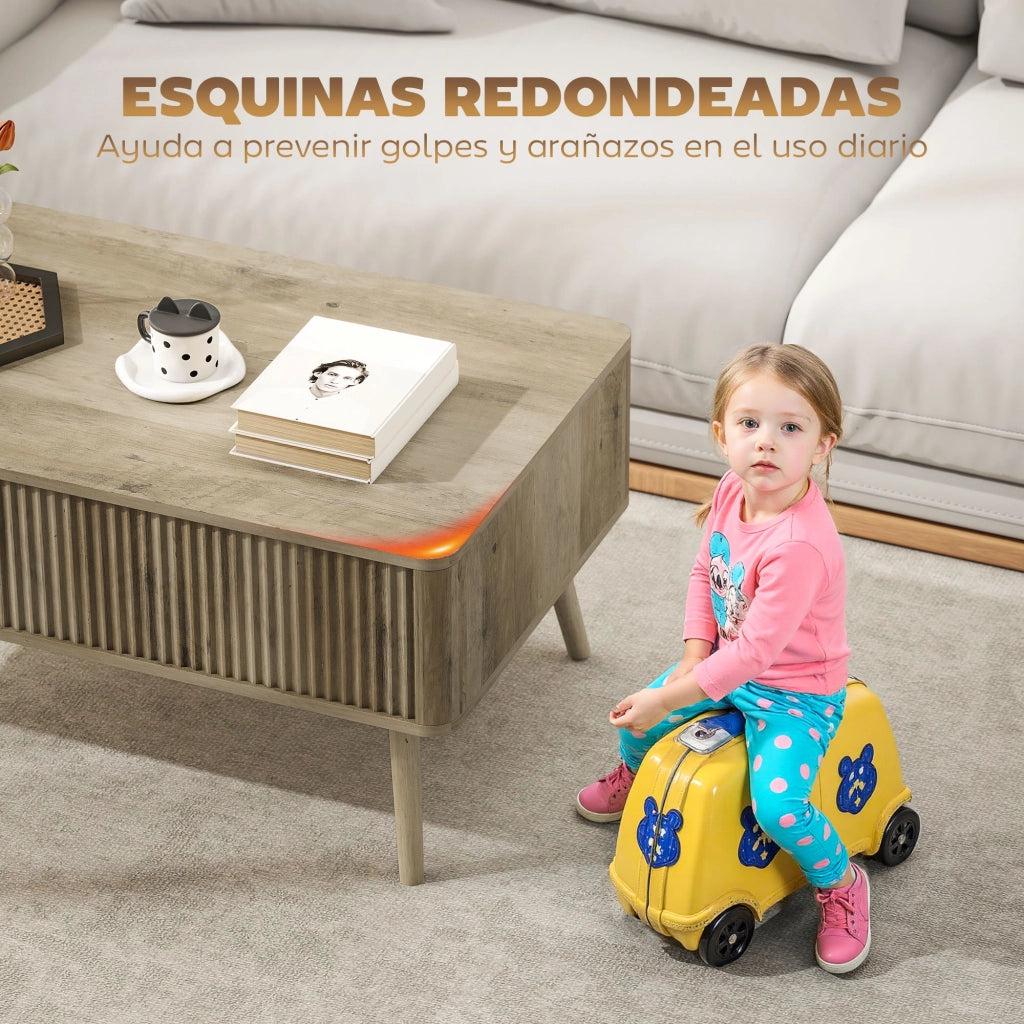 Tavolino da caff¨¨ con contenitore ¨C zephmum ¨C rovere 91x56x43 cm