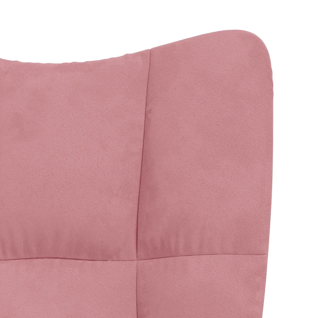 Sedia a Dondolo Rosa in Velluto 328143