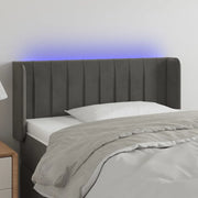 Testiera a LED-Testata con LED Grigio Scuro 93x16x78/88 cm in Velluto 374340