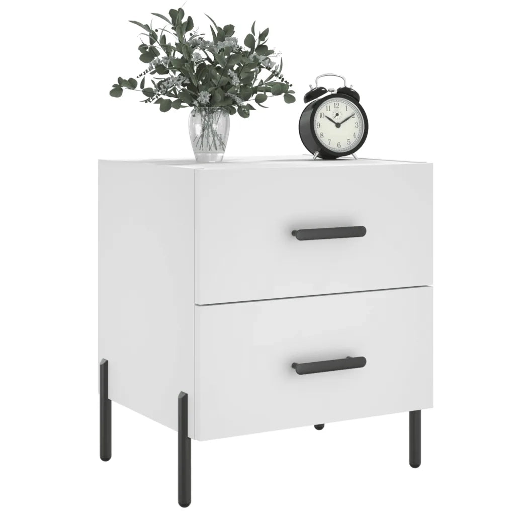 Comodino | Armadio da Notte | Mobiletto da notte Bianco 40x35x47,5 cm in Legno Multistrato