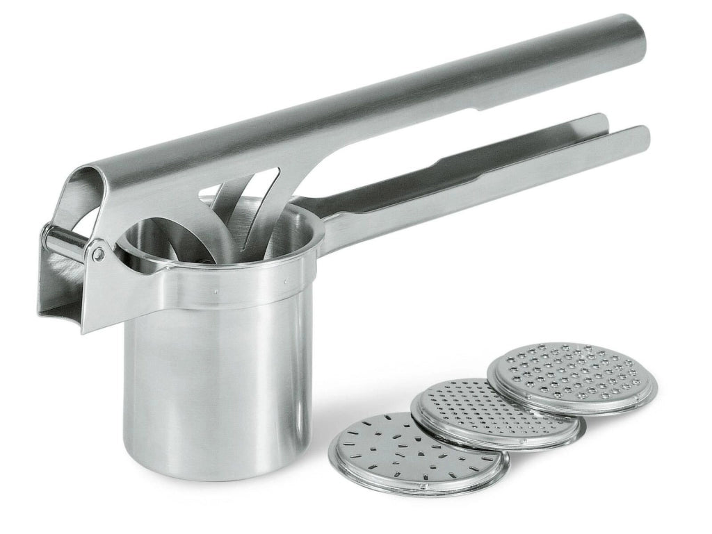 GEFU GF13100 Tri Star Schiacciapatate con 3 Dischi Intercambiabili Acciaio Inox 18-10 Lavabile in Lavastoviglie colore Argento
