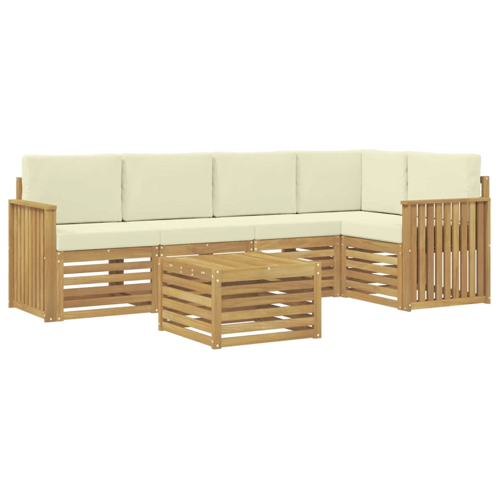 Set di divani da esterno 6 pcs Bianco e Crema 59 x 59 x 37 cm 3391870