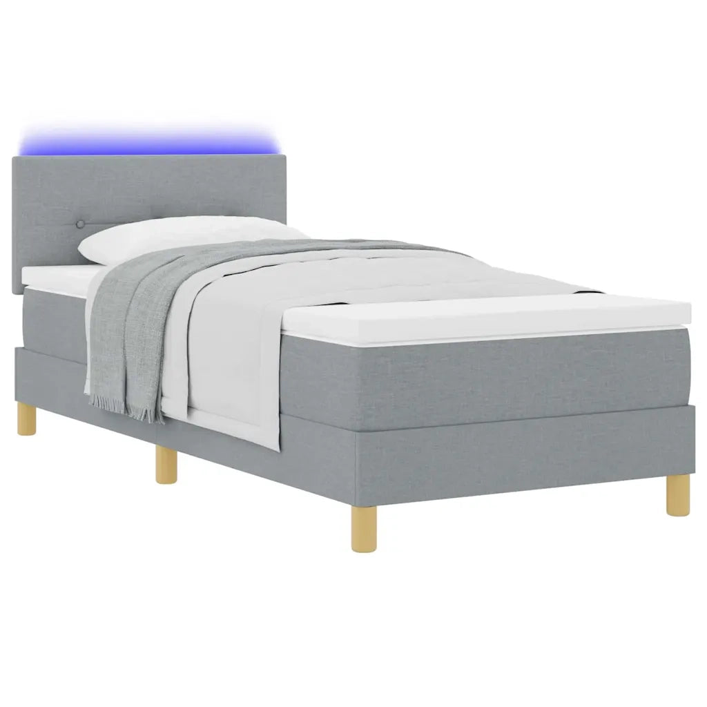 Letto a Sorgente LED Grigio chiaro 80 x 200 cm Tessuto 3342394