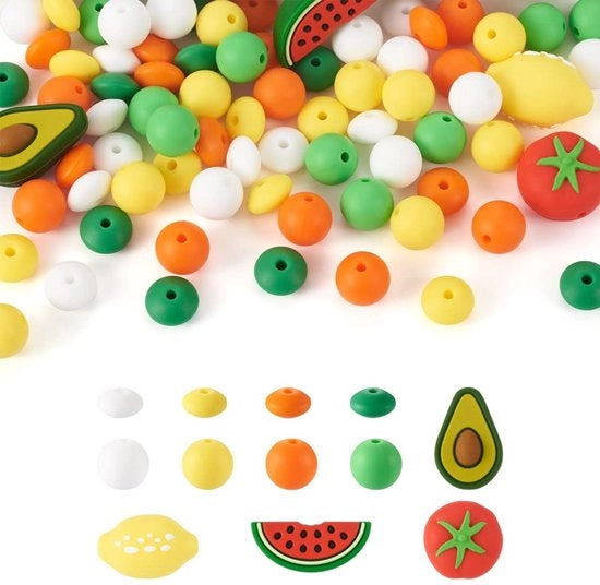 Kralen in Silicone 88 pezzi - Rondi 12mm - Colori misti - Decorazioni per DIY - Telai per collane - Ideali per progetti creativi