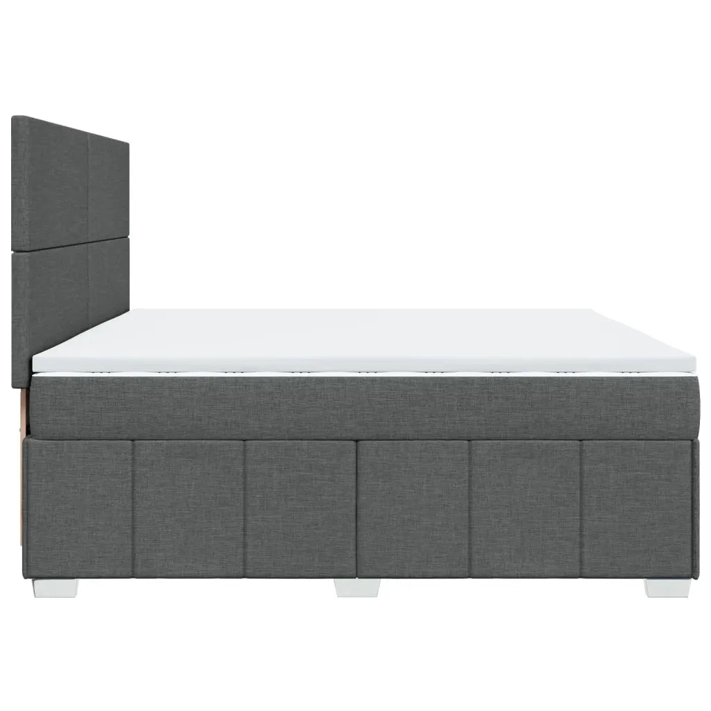 Giroletto a Molle con Materasso Grigio Scuro 200x200 cm Tessuto 3294069