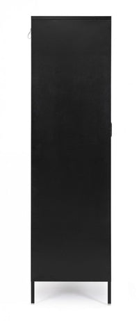 Armadio 2 Ante 50x80x185 cm Cambridge in Acciaio Nero