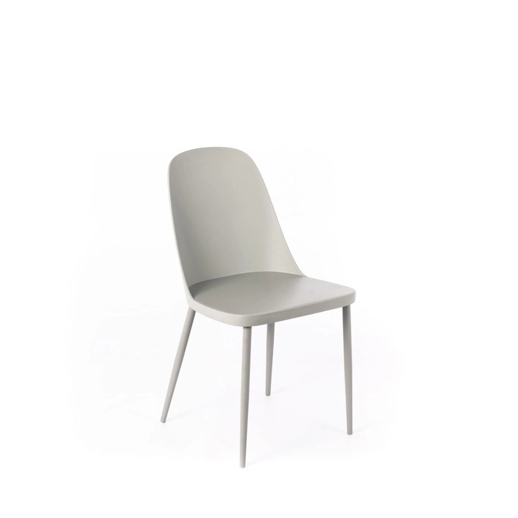 Set 4 Sedie 46x55xH80 cm in Polipropilene Tamara Grigio Chiaro