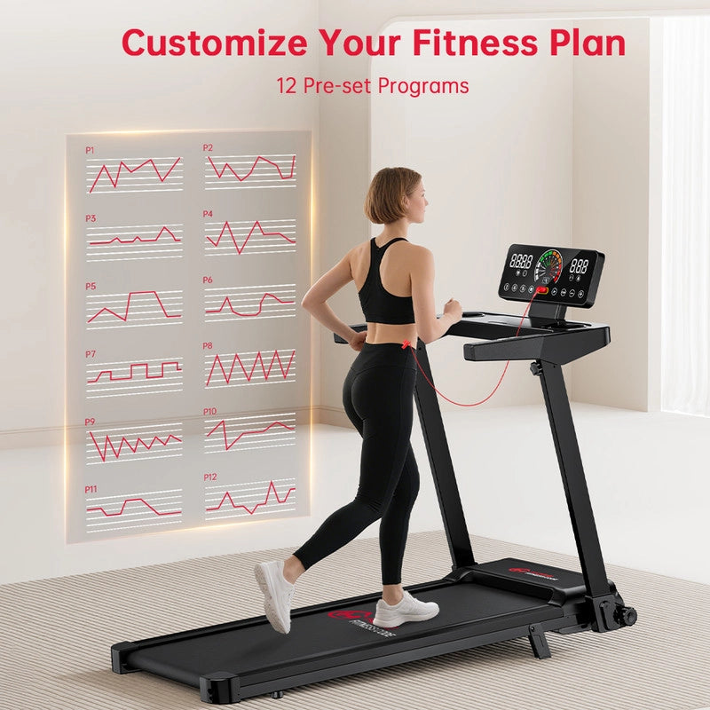 TAPIS ROULANT ELETTRICO COMPATTO PIEGHEVOLE PER LA CASA CON DISPLAY LED E DUE PORTABICCHIERI