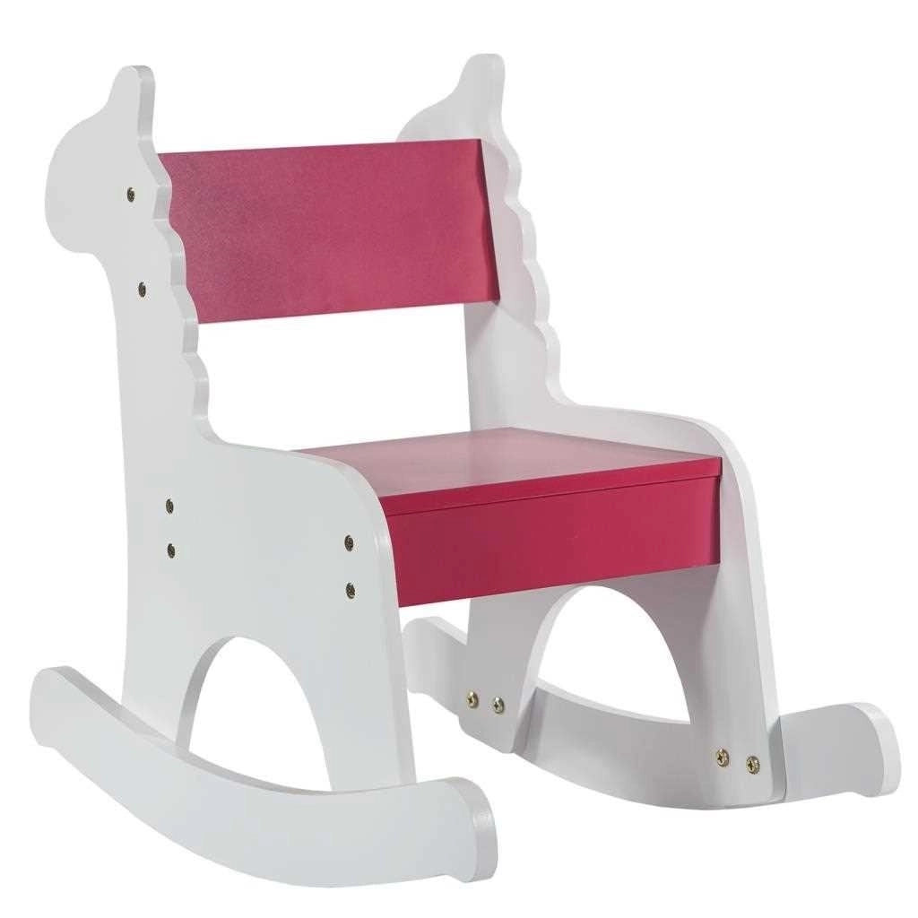 Mecedora infantil de madera con lacado rosa 33x55x51.5