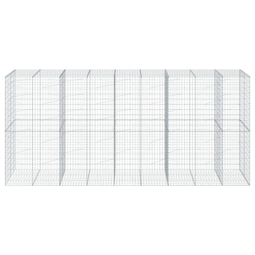 Cesto Gabbione con Copertura 450x100x200 cm in Ferro Zincato