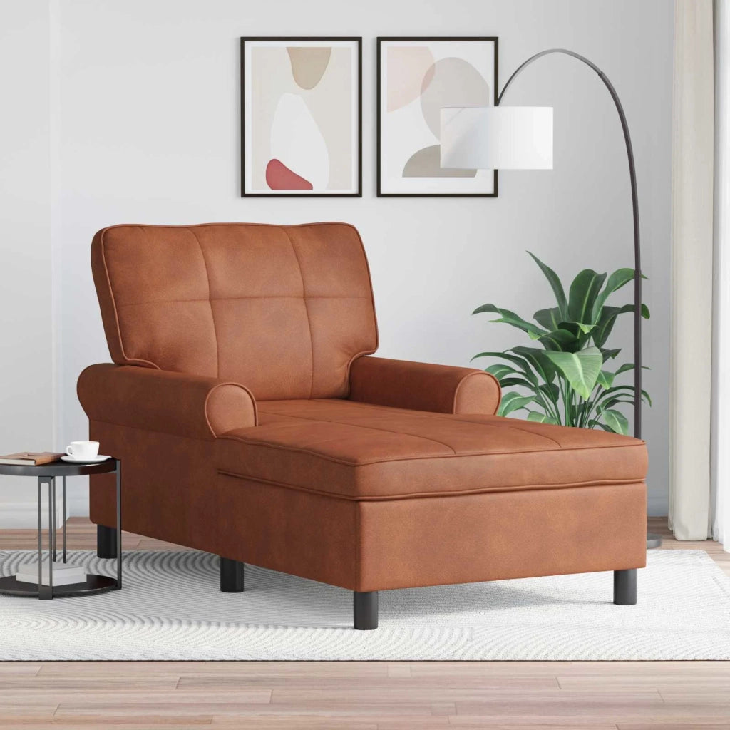 Chaise Lounge Marrone 91 x 157 x 91 cm Pelle Sintetica