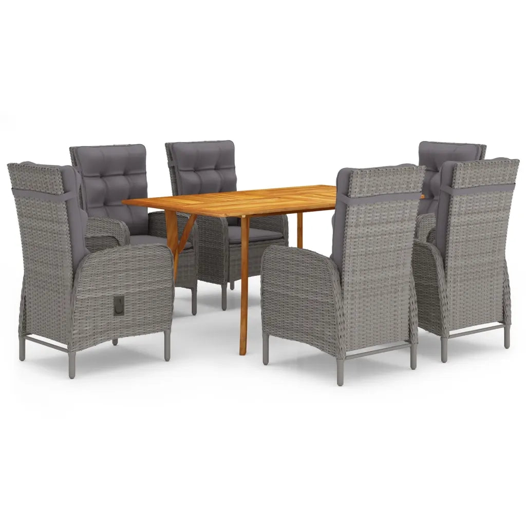 Set da Pranzo da Giardino 7 pz Grigio 3072125
