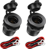 Accendino per sigarette acqua resistente per uso marino - 2 pezzi - Con cavo di connessione da 6 m - Adatto per 12 V/24 V DC - Per auto, barca, motocicletta