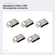 Porta di ricarica Micro USB - Connettore di ricambio - 5 pezzi - Adatto per Samsung Galaxy Tab A - Alta qualità