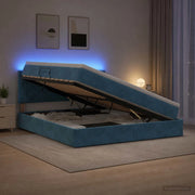 Letto con contenitore LED e materasso Blu Scuro 160 x 200 cm 3459322