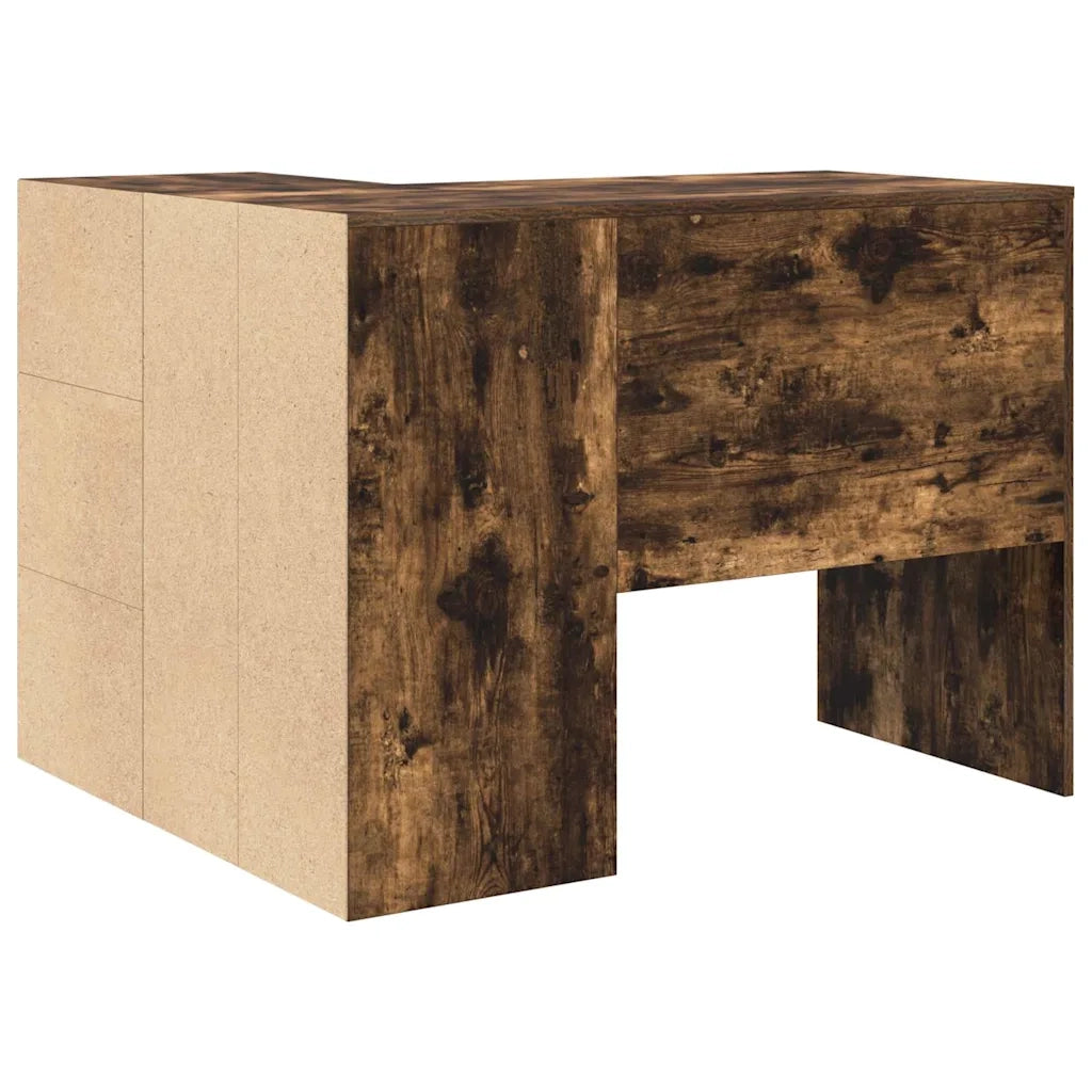 Scrivania | Tavolo da Ufficio ad angolo con cassetto Rovere fum¨¦ 102 x 88 x 75 cm