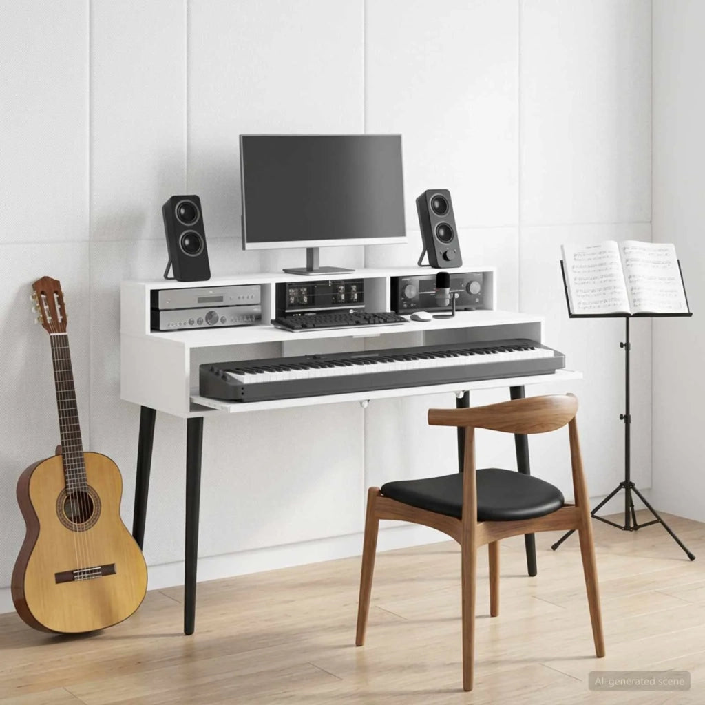 Scrivania studio Bianco 130 x 42,5 x 36 cm Legno ingegnerizzato 8006724