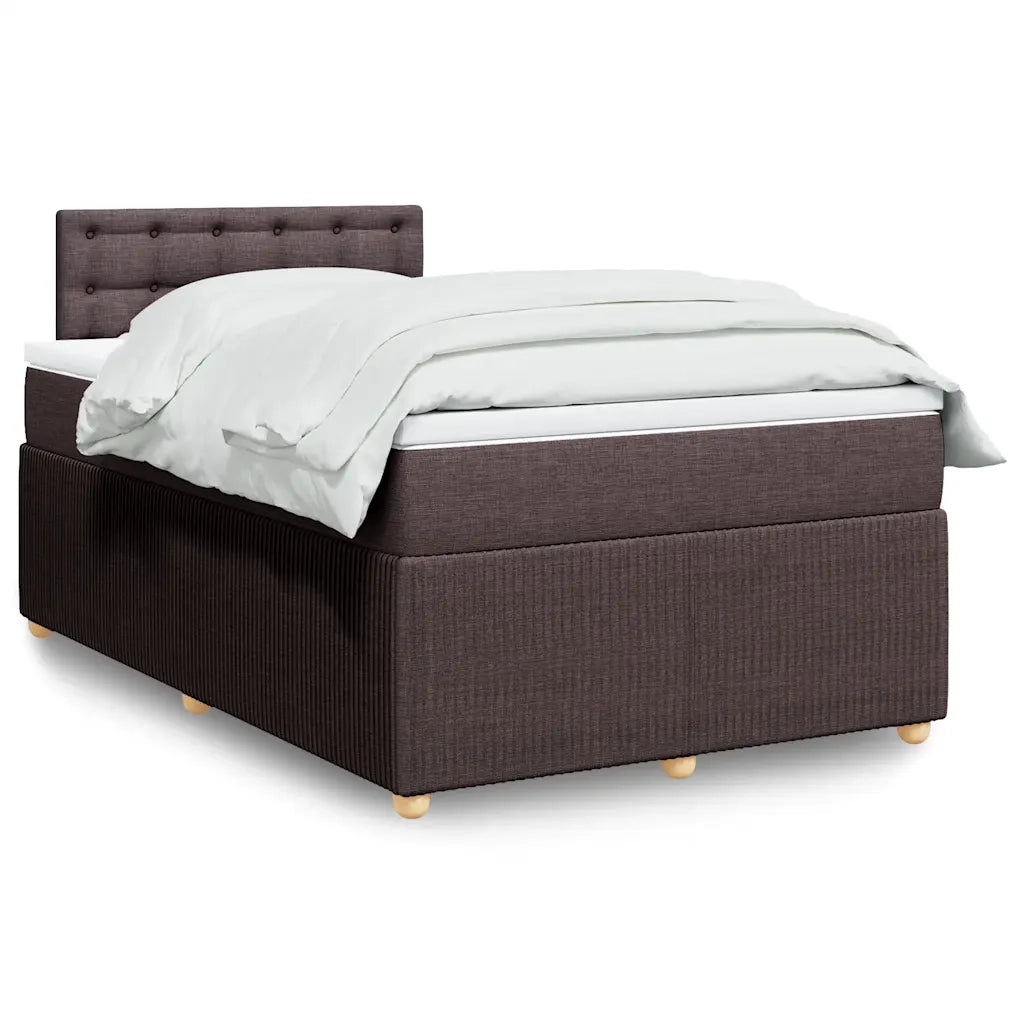 vidaXL Giroletto a Molle con Materasso Marrone Scuro 120x200cm Tessuto