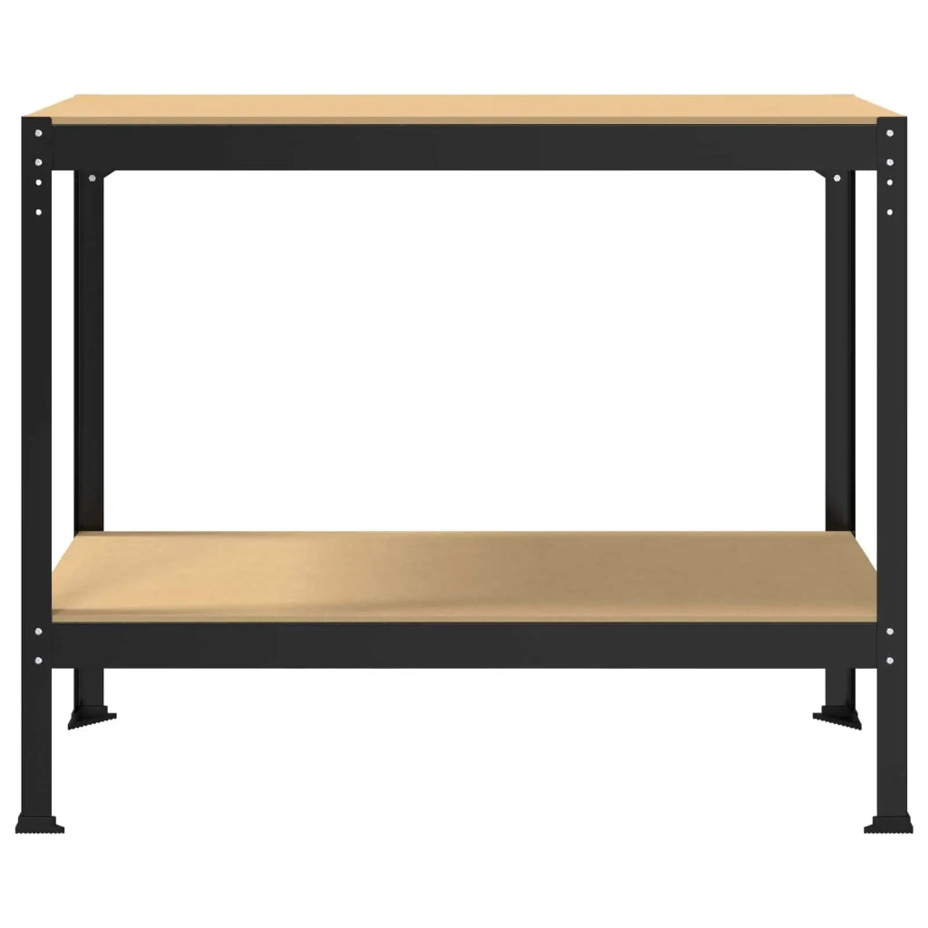 Banco da lavoro con lo scaffale Nero 115 x 55 x 91 cm 42020128