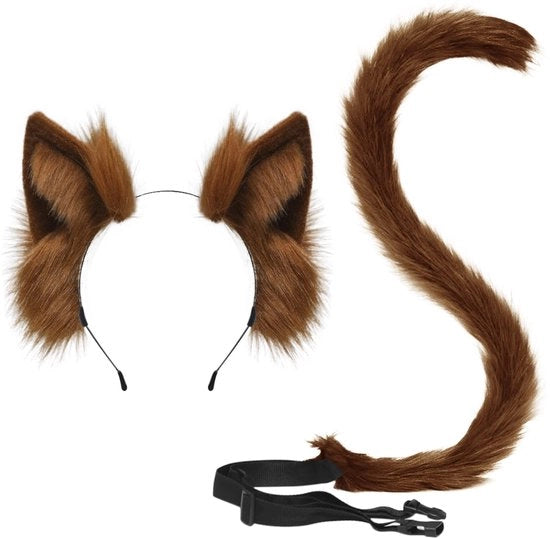Costume Halloween animale - Spiderman travestimento - Costume adulti - Set di coda/orsetto - Tessuto di pelo finti - Materiale morbido e peloso - Cosplay