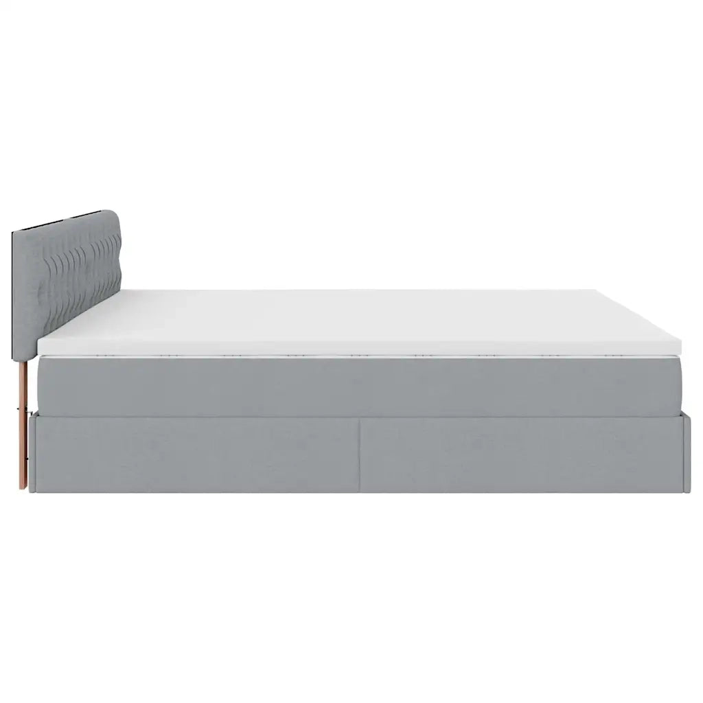 Struttura Letto Pouf con Materasso 200x200 cm in Tessuto 3311567