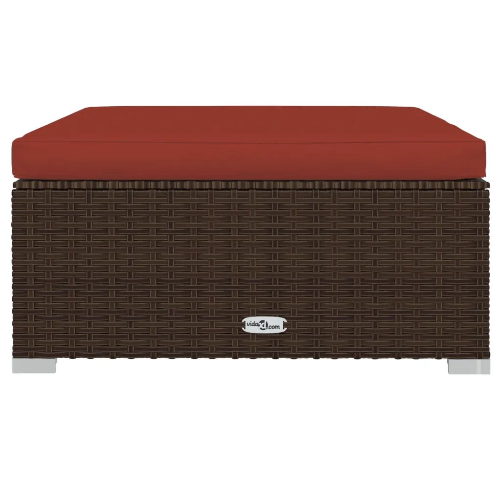 Set Divani da Giardino 12 pz con Cuscini in Polyrattan Marrone 3102731