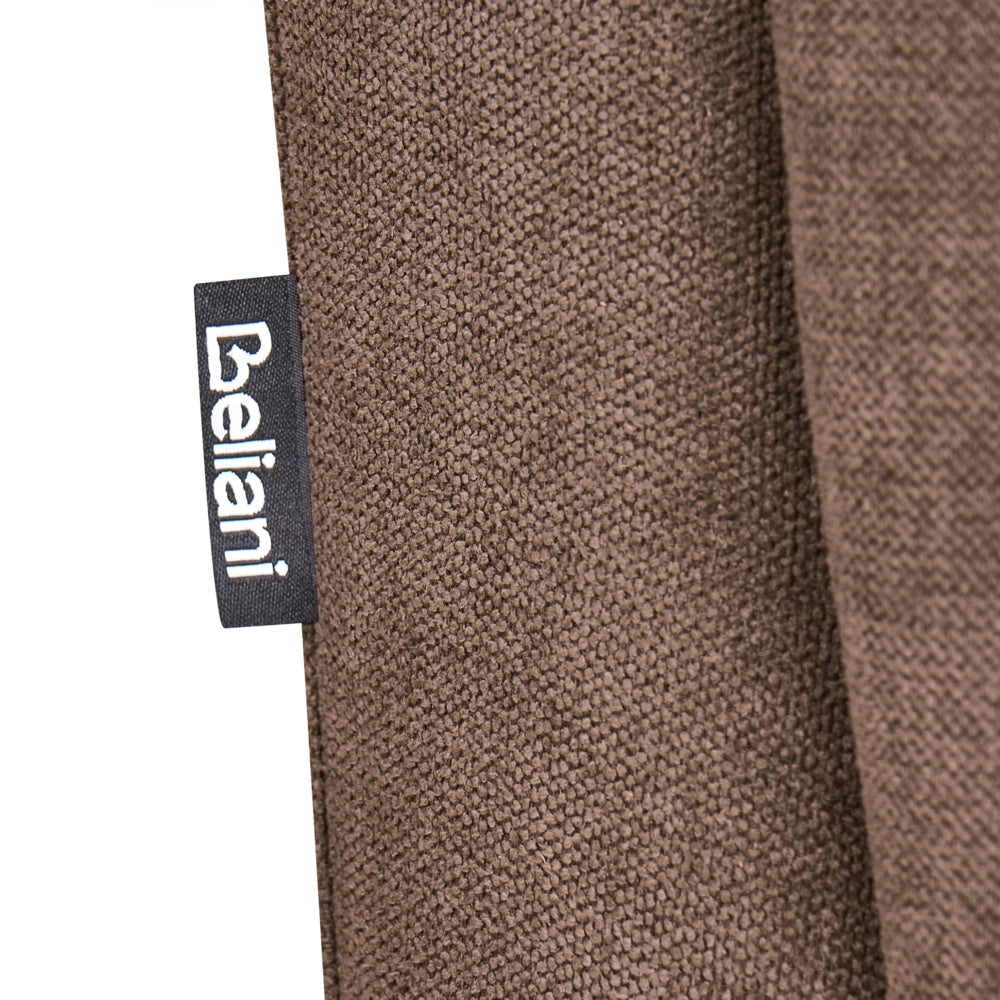 Pouf rettangolare in tessuto color marrone scuro, stile retrò, per soggiorno, con gambe in legno