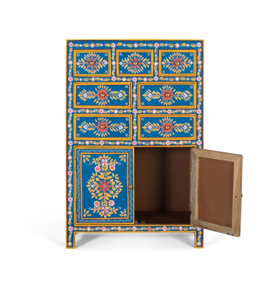 Credenza alta realizzata a mano con legno di mango e MDF 122 cm