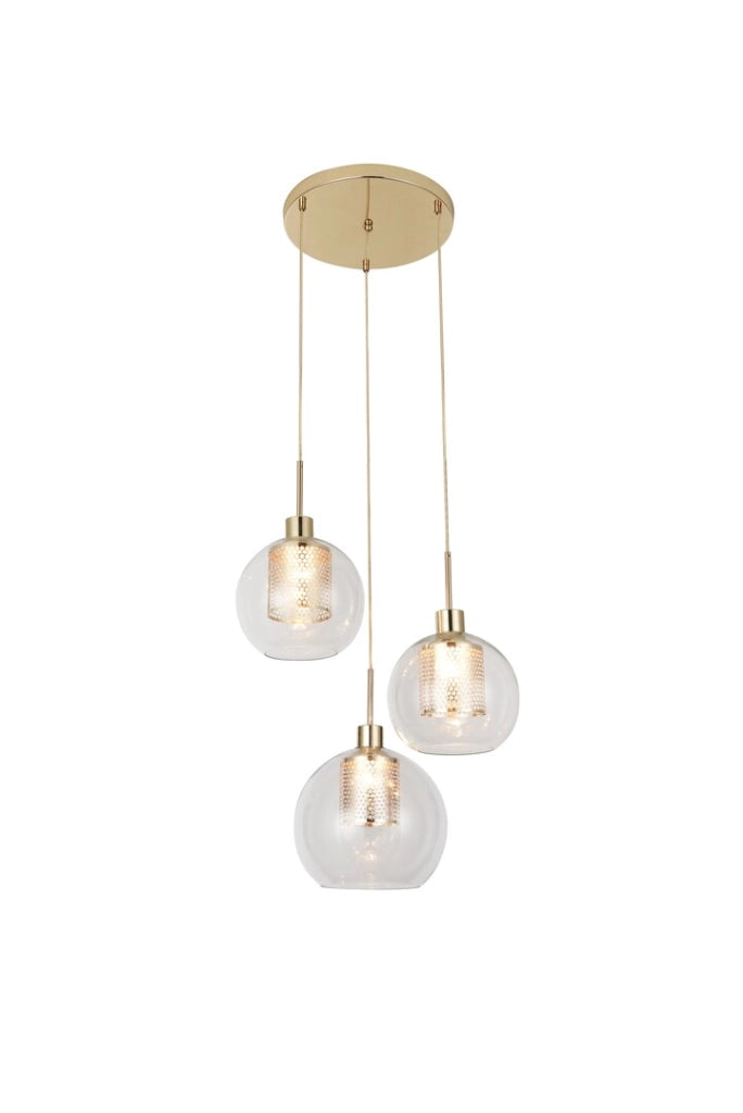 Lampadario Rabalux Philana moderno 3 luci E27 ottone Ø45