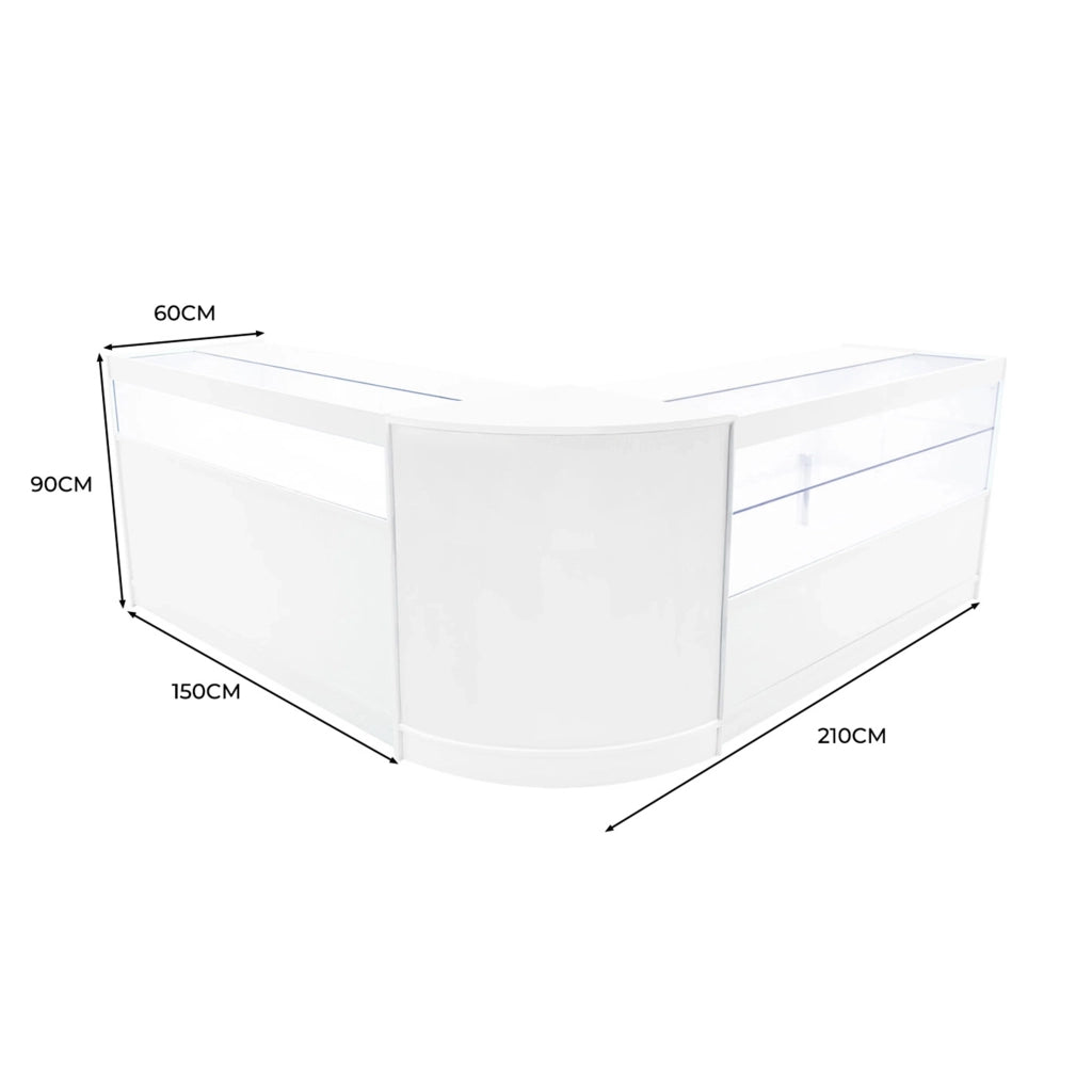 Set Banconi Adonis LED B1500 C1500 CM60 Bianco – Vetro, Chiavi e Ante