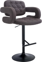 Sgabello Dublin in tessuto grigio scuro,nero