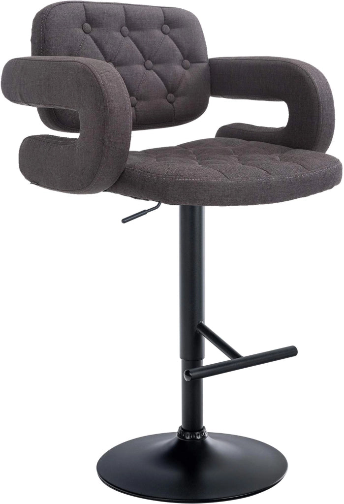 Sgabello Dublin in tessuto grigio scuro,nero