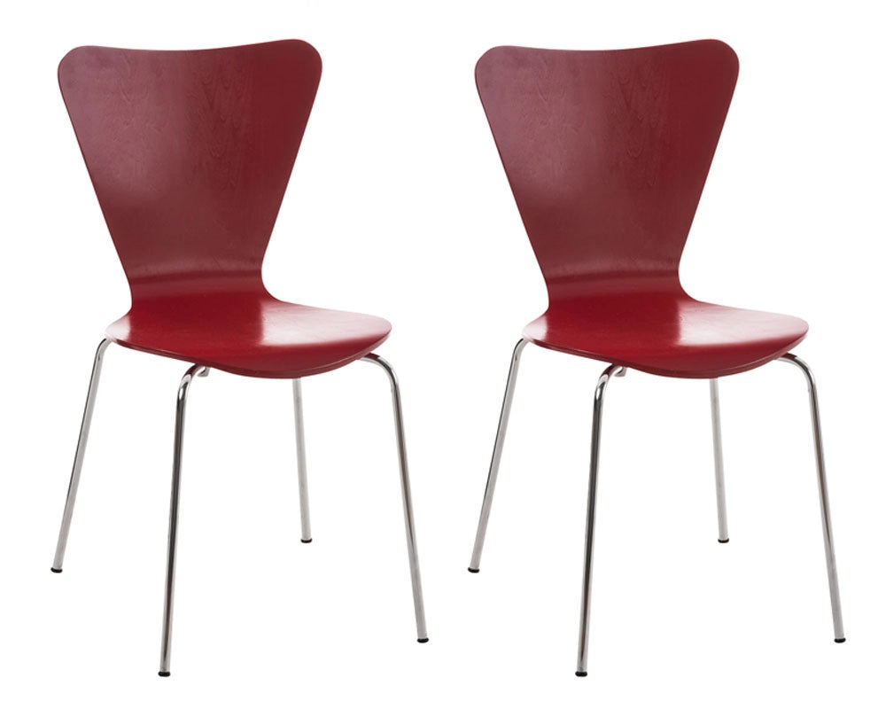 Set 2 Sedie Impilabili Calisto rosso
