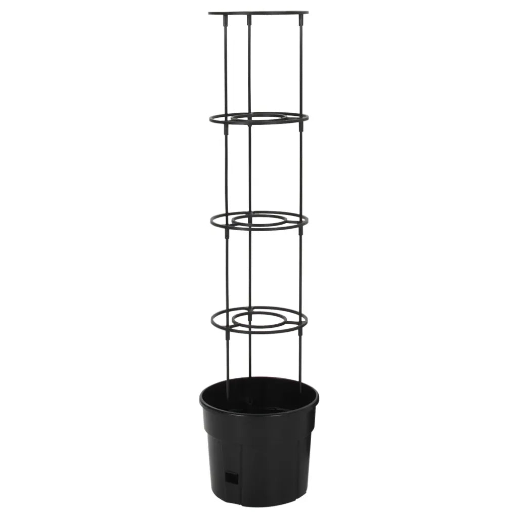Fioriere | Cassetta per fiori | Vaso a Torre per Pomodori Antracite ?29,5x115 cm Polipropilene