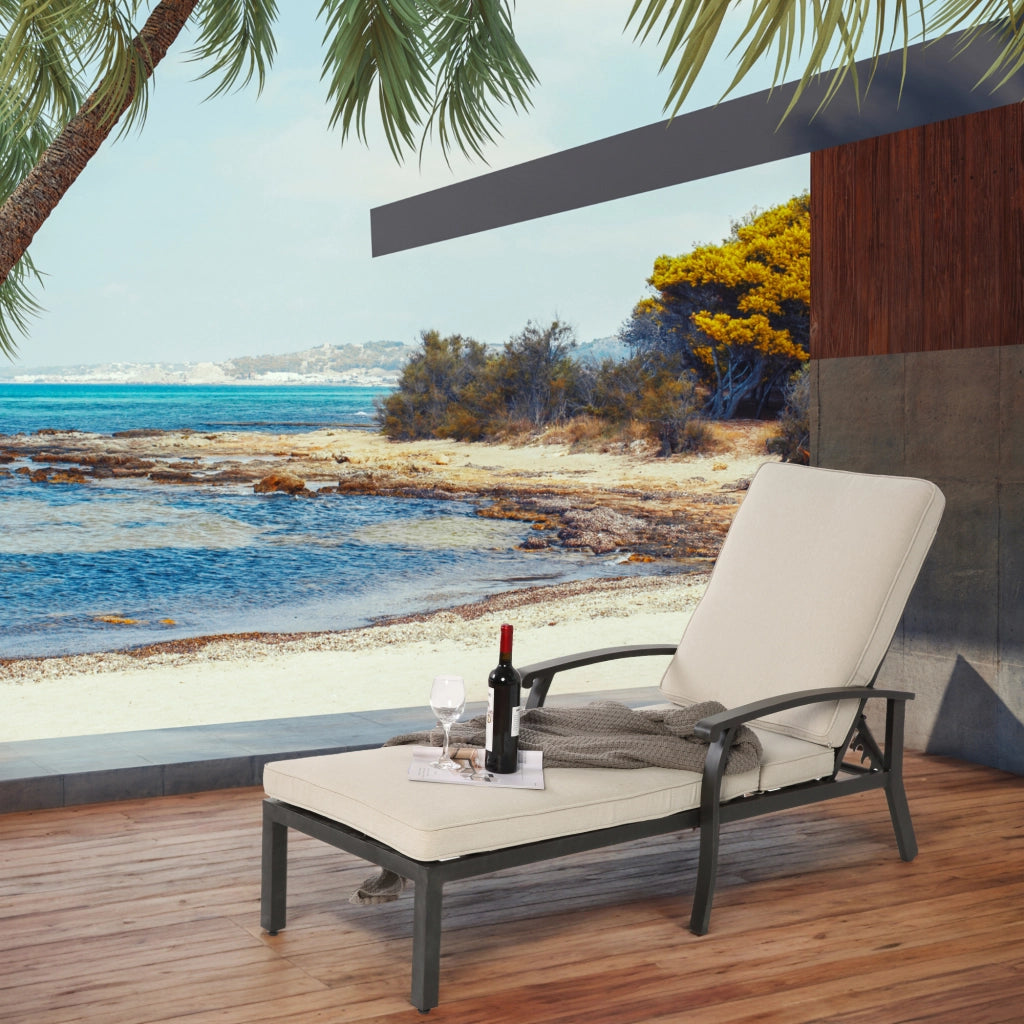 SDRAIO Reclinabile 204 x 58 x 100/30 cm Alluminio Beige 1 pezzo