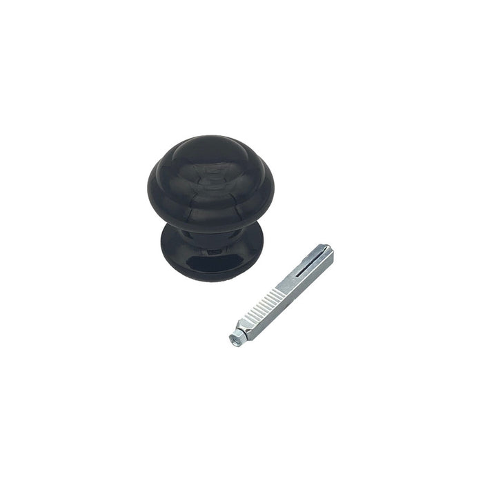 Pomolo fisso per porta SAGUATTI 871/60QQ in alluminio nero lucido