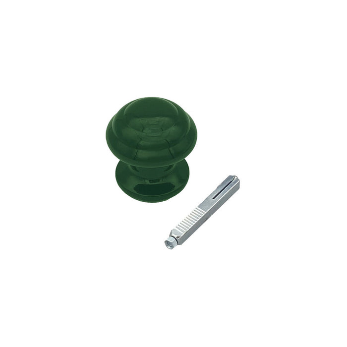 Pomolo fisso per porta SAGUATTI 871/60SQ in alluminio verde lucido
