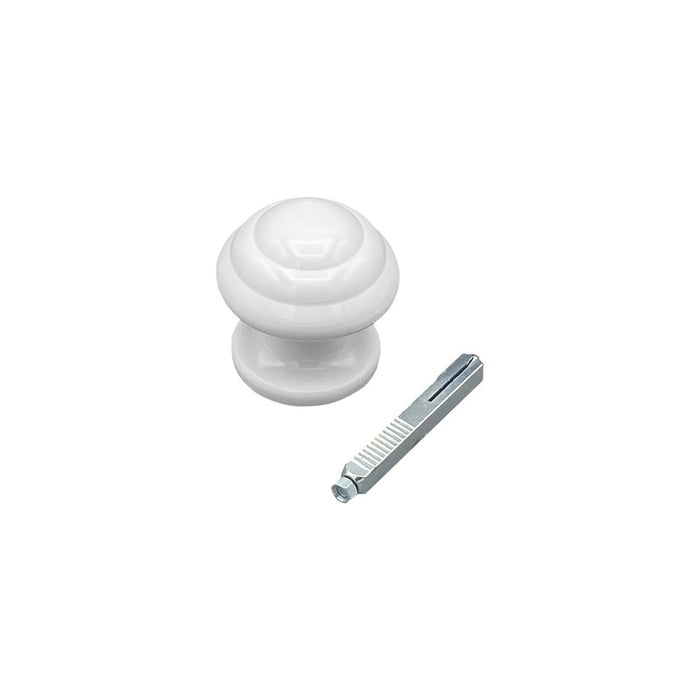 Pomolo fisso per porta SAGUATTI 871/60TQ in alluminio bianco lucido