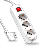 Multipresa 3 posti con interruttore luminoso 10/16a â€‹â€‹bipasso/schuko 250v ~ max: 3500W Cavo H05VV-F 3G1.0mmx1.5m con spina 16a 2p+t