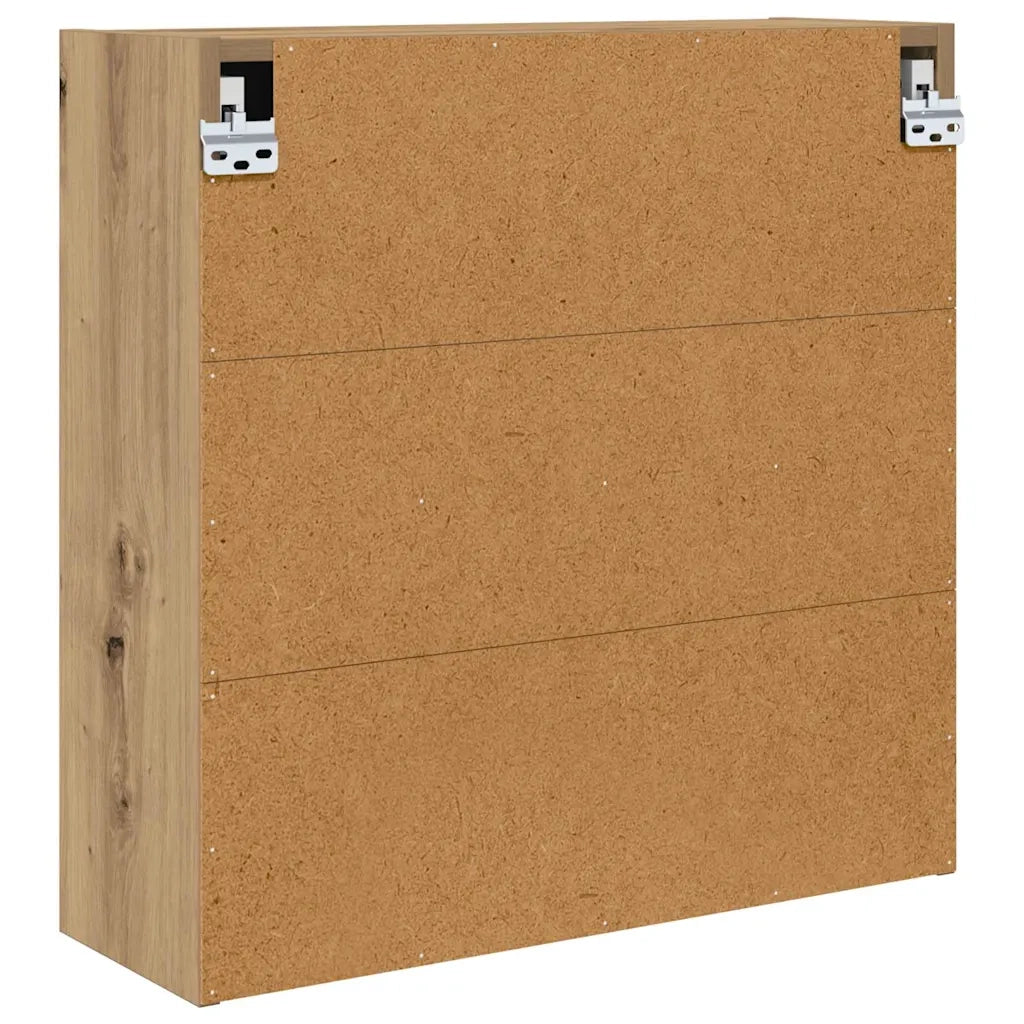 Mobiletto per specchio da bagno con porta Rovere artigianale