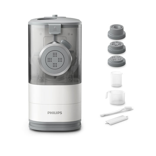 Philips viva collection 5000 series, macchina per la pasta fresca, pasta maker hr2345/19 - compatto, con 4 trafile