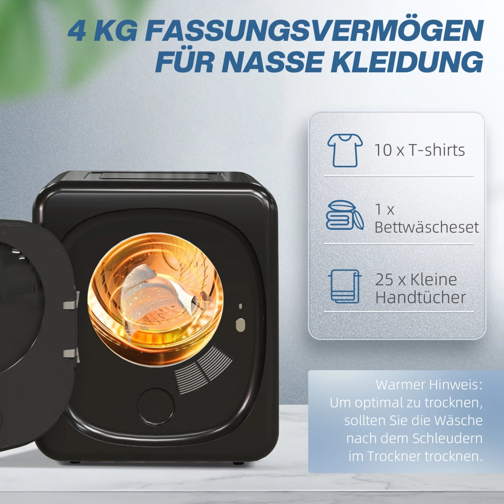 Asciugabiancheria con UV ¨C zephmum ¨C Nero Acciaio Inox