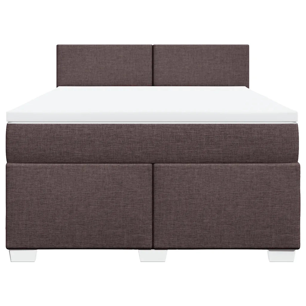 Giroletto a Molle con Materasso Marrone Scuro 160x200cm Tessuto 3285935