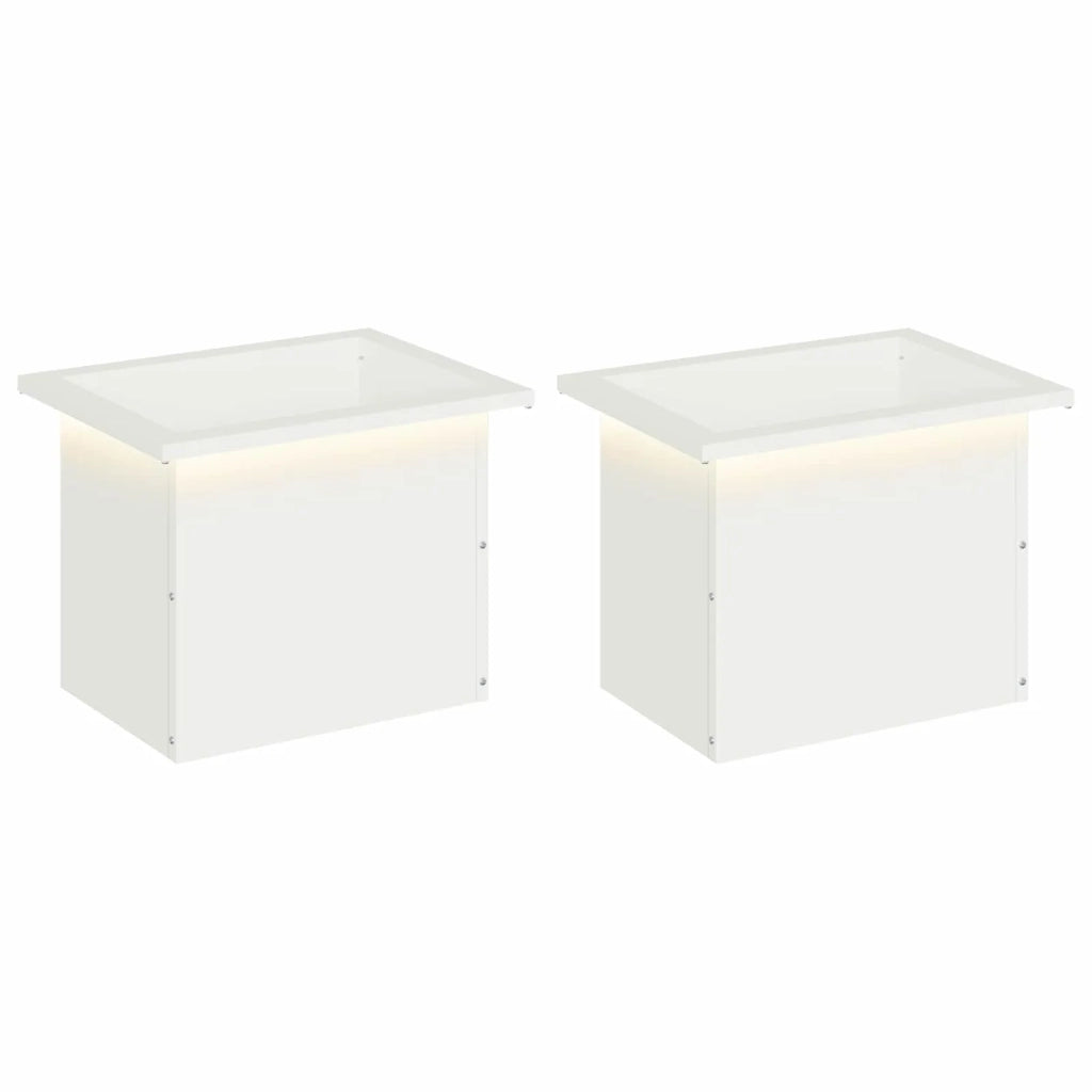 Fioriera da giardino con LED 2 pz Bianco 30 x 40 x 30 cm 8008073