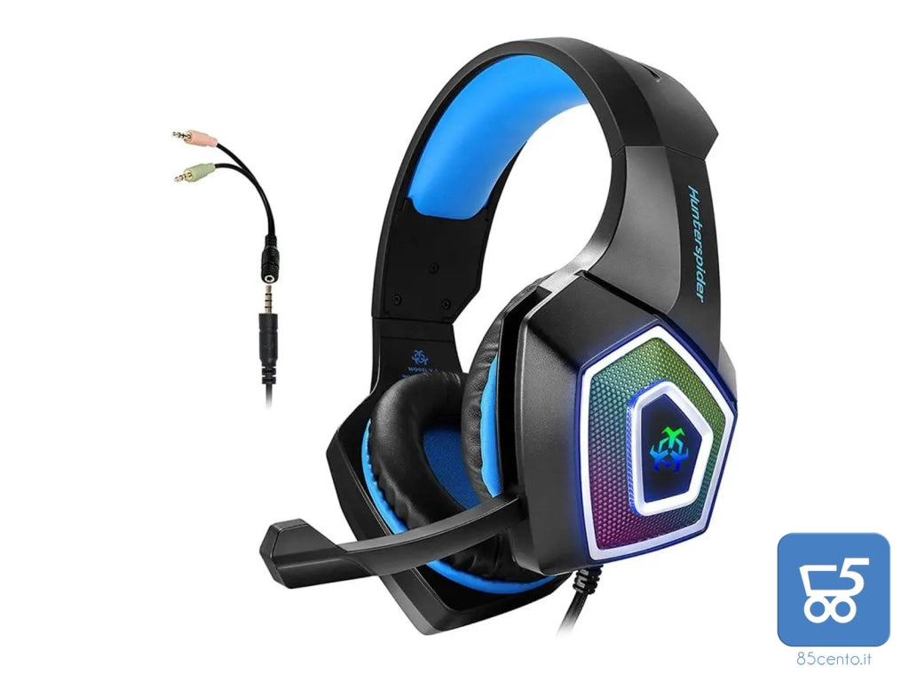 Cuffie Gaming Hunterspider V-1 Stereo da gioco per bassi con microfono Jack da 3.5mm per vari dispositivi di gioco Audio intelligenti per PC PS4