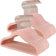 Set di appesi per bambini - 50 pezzi - grilletti - rosa oro - antiscivolo - spazio risparmiato - armadio per bambini - abbigliamento per bambini - vestiti per bambini - pantaloni per bambini - bambini - velluto - rosa chiaro