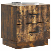 Comodino | Armadio da Notte | Mobiletto da notte con cassetto Rovere Fumo 43 x 34,5 x 44,5 cm