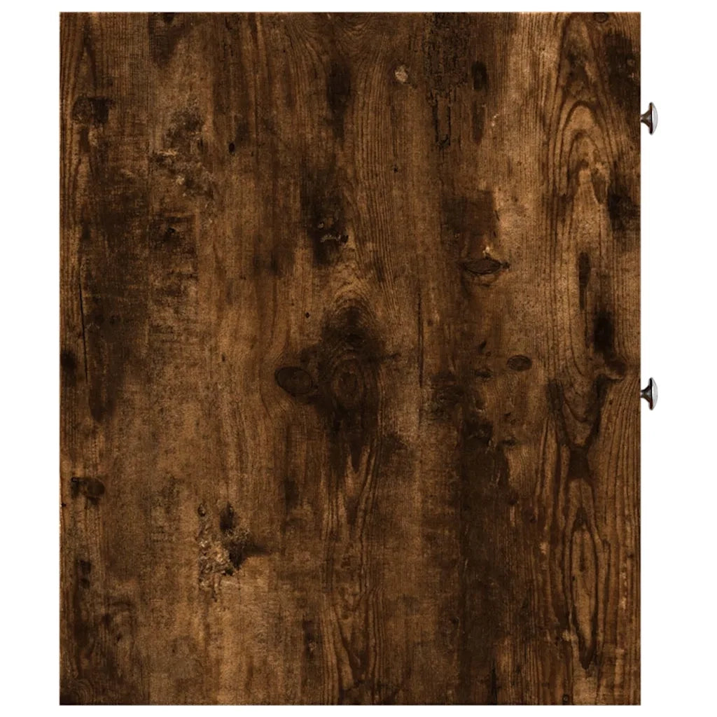 Mobile contenitore stretto con rotelle 21,5 x 50 x 60 cm ampio spazio pratico struttura in legno composito finitura rovere affumicato 02_0050659